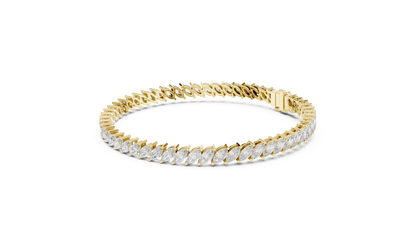 15 Pointer Marquise Cut Lab Grown Diamond Tennis Bracelet in Yellow Gold