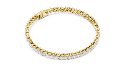 15 Pointer Marquise Cut Lab Grown Diamond Tennis Bracelet in Yellow Gold