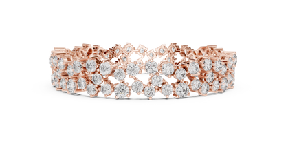 Round Lab-Grown Diamond Cluster  Bracelet in Rose Gold