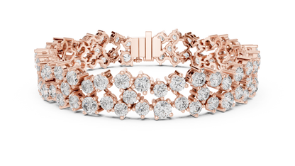 Round Lab-Grown Diamond Cluster  Bracelet in Rose Gold