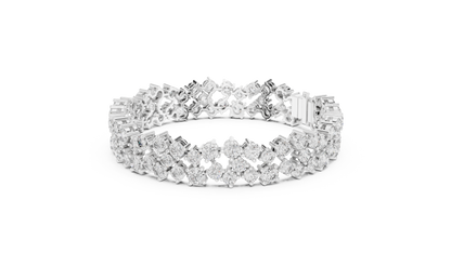 Round Lab-Grown Diamond Cluster  Bracelet in Rose Gold
