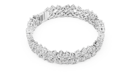 Round Lab-Grown Diamond Cluster  Bracelet in Rose Gold