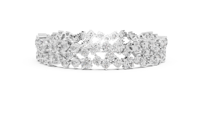 Round Lab-Grown Diamond Cluster  Bracelet in Rose Gold