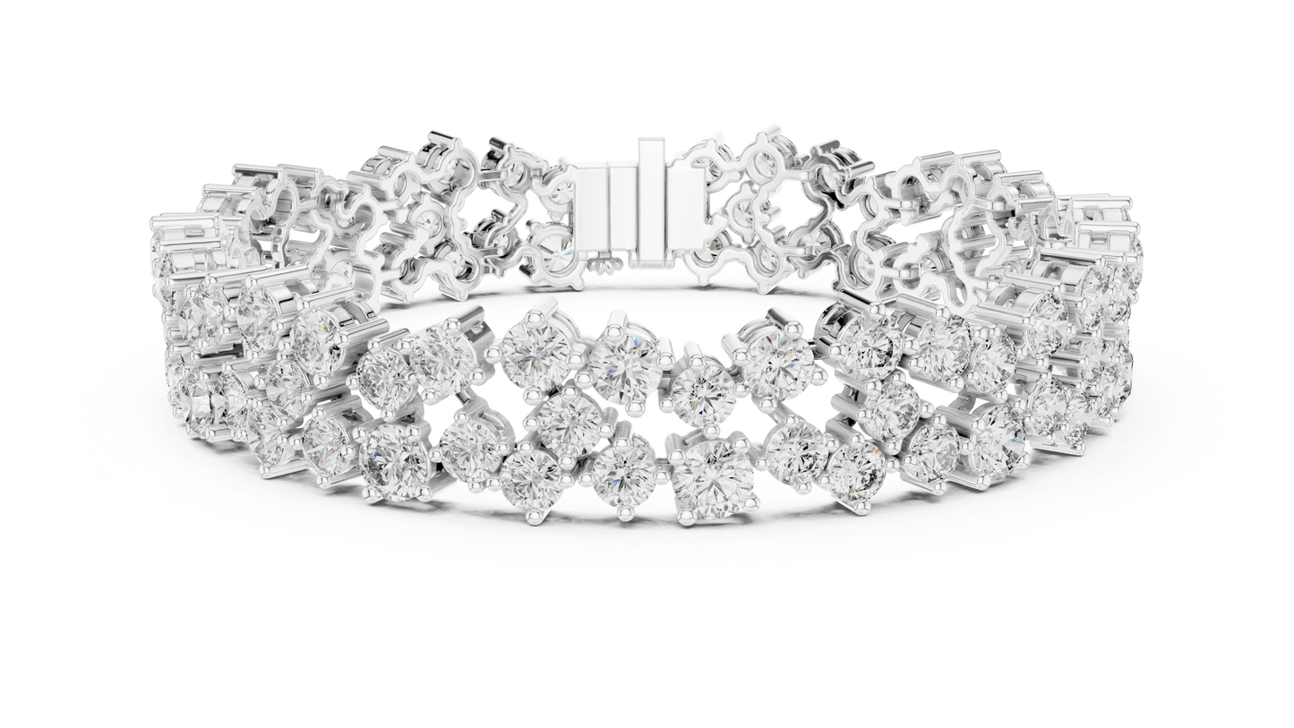 Round Lab-Grown Diamond Cluster  Bracelet in Rose Gold