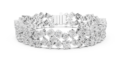 Round Lab-Grown Diamond Cluster  Bracelet in Rose Gold