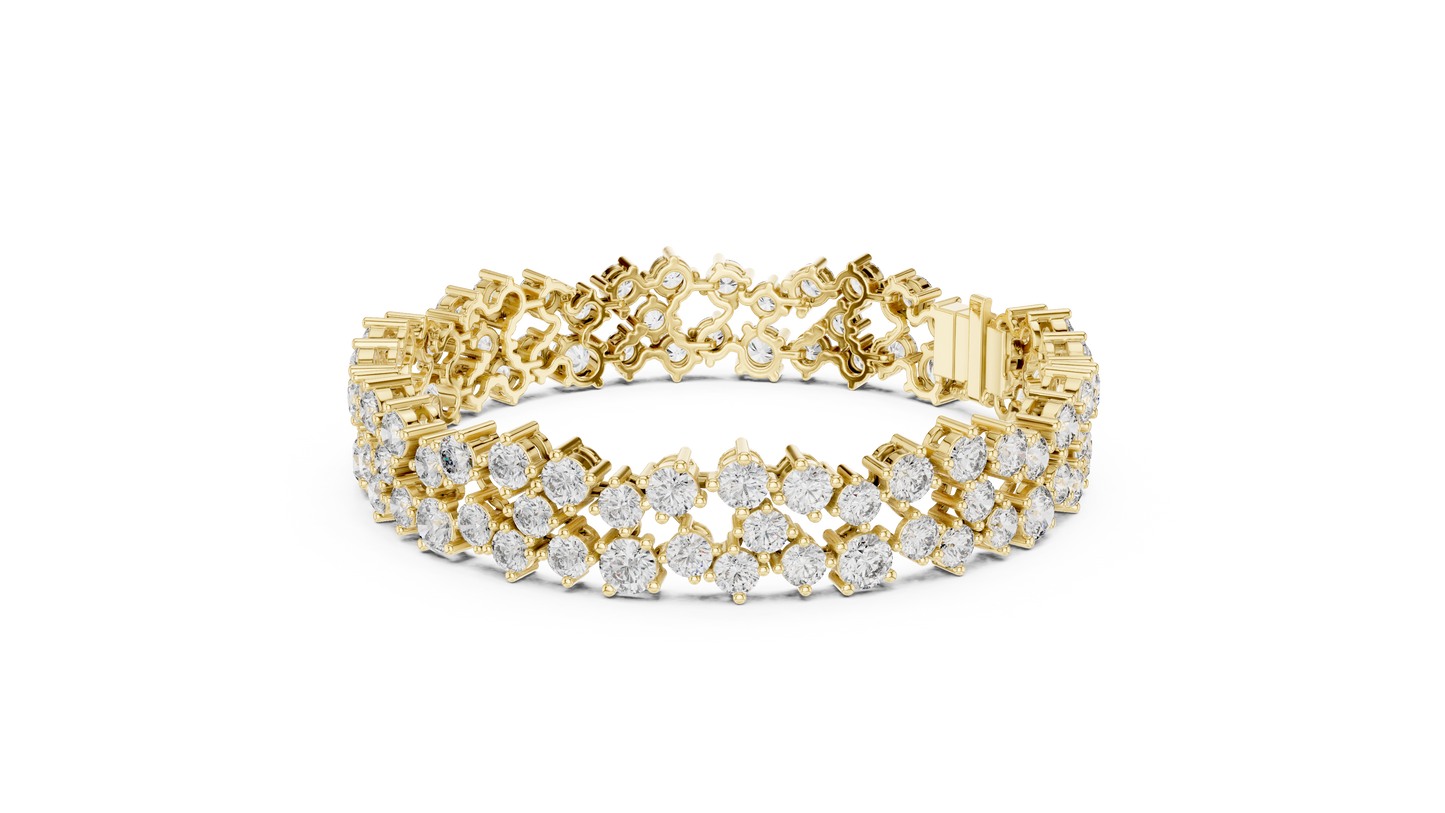 Round Lab-Grown Diamond Cluster  Bracelet in Rose Gold