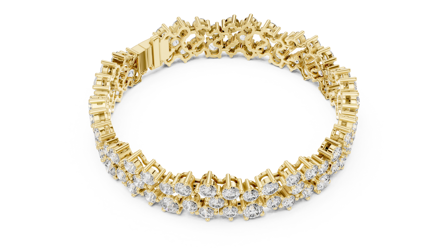 Round Lab-Grown Diamond Cluster  Bracelet in Rose Gold