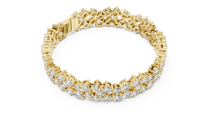 Round Lab-Grown Diamond Cluster  Bracelet in Rose Gold