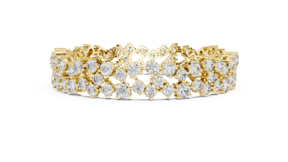 Round Lab-Grown Diamond Cluster  Bracelet in Rose Gold