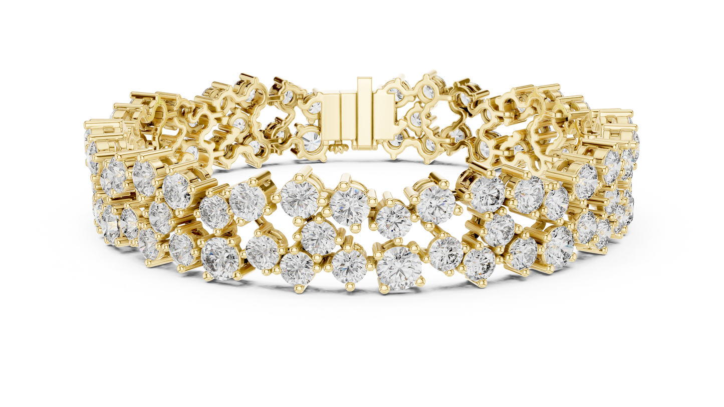 Round Lab-Grown Diamond Cluster  Bracelet in Rose Gold