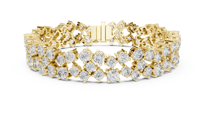 Round Lab-Grown Diamond Cluster  Bracelet in Rose Gold