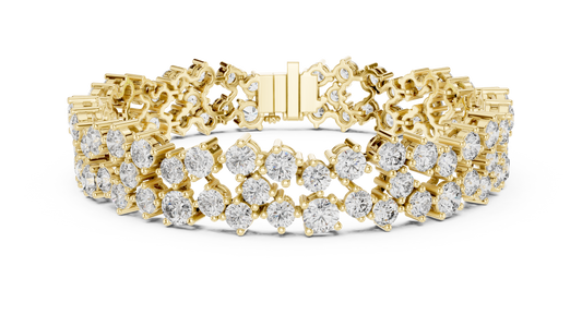 Round Lab-Grown Diamond Cluster  Bracelet in Rose Gold