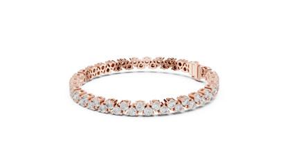 Classic Prong Set Round Cut Diamond Tennis Bracelet In Yellow Gold