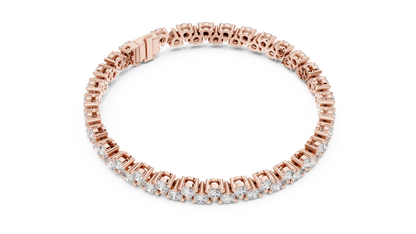 Classic Prong Set Round Cut Diamond Tennis Bracelet In Yellow Gold