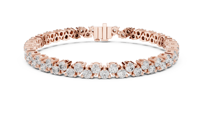 Classic Prong Set Round Cut Diamond Tennis Bracelet In Yellow Gold