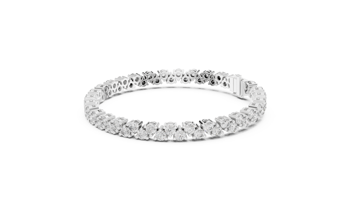 Classic Prong Set Round Cut Diamond Tennis Bracelet In Yellow Gold