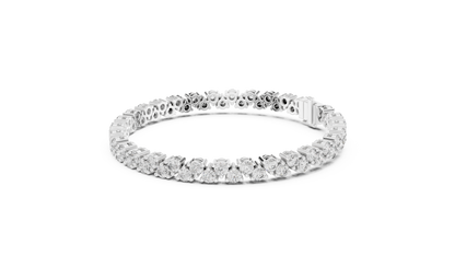 Classic Prong Set Round Cut Diamond Tennis Bracelet In Yellow Gold