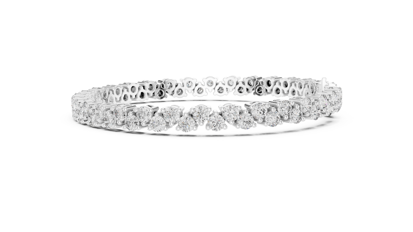 Classic Prong Set Round Cut Diamond Tennis Bracelet In Yellow Gold