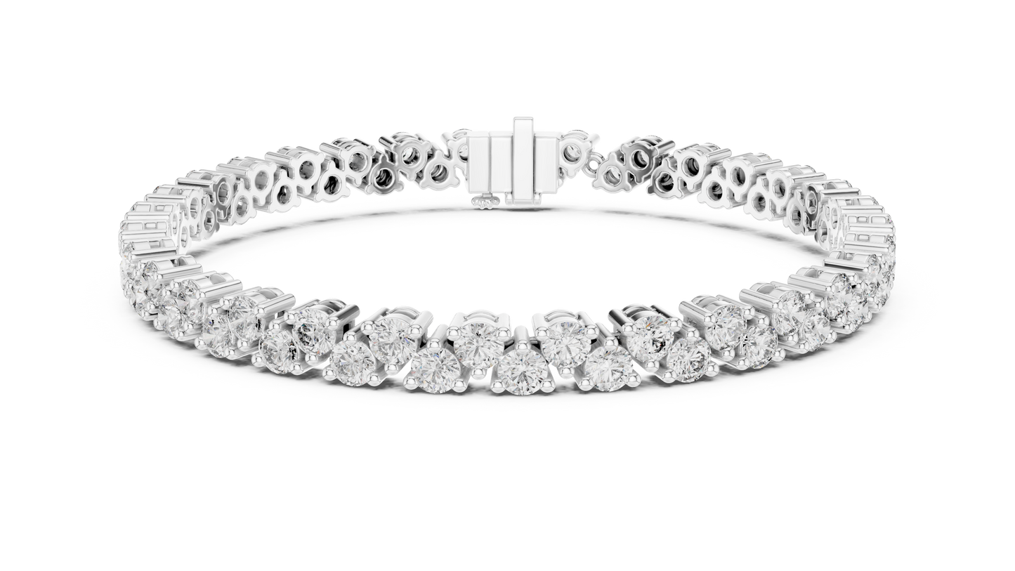 Classic Prong Set Round Cut Diamond Tennis Bracelet In Yellow Gold