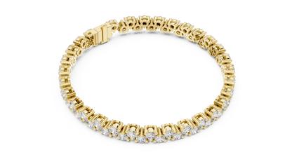 Classic Prong Set Round Cut Diamond Tennis Bracelet In Yellow Gold