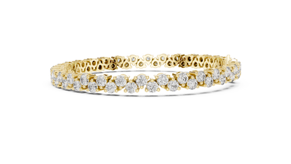 Classic Prong Set Round Cut Diamond Tennis Bracelet In Yellow Gold