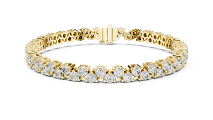Classic Prong Set Round Cut Diamond Tennis Bracelet In Yellow Gold