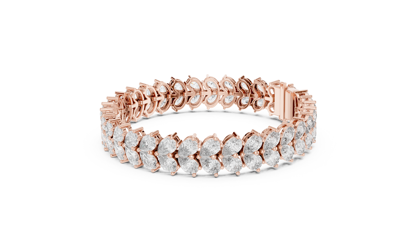 Luxury Pear Cut Diamond Statement Cluster Bracelet for Women