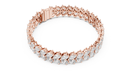 Luxury Pear Cut Diamond Statement Cluster Bracelet for Women