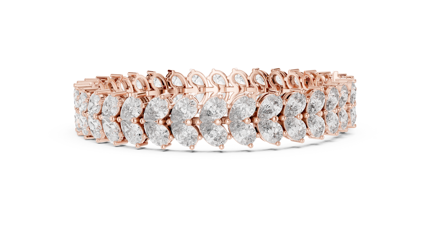 Luxury Pear Cut Diamond Statement Cluster Bracelet for Women