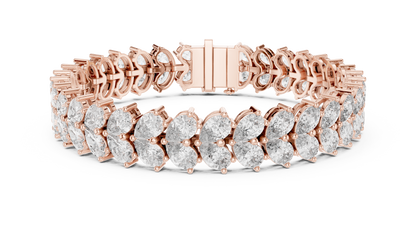 Luxury Pear Cut Diamond Statement Cluster Bracelet for Women