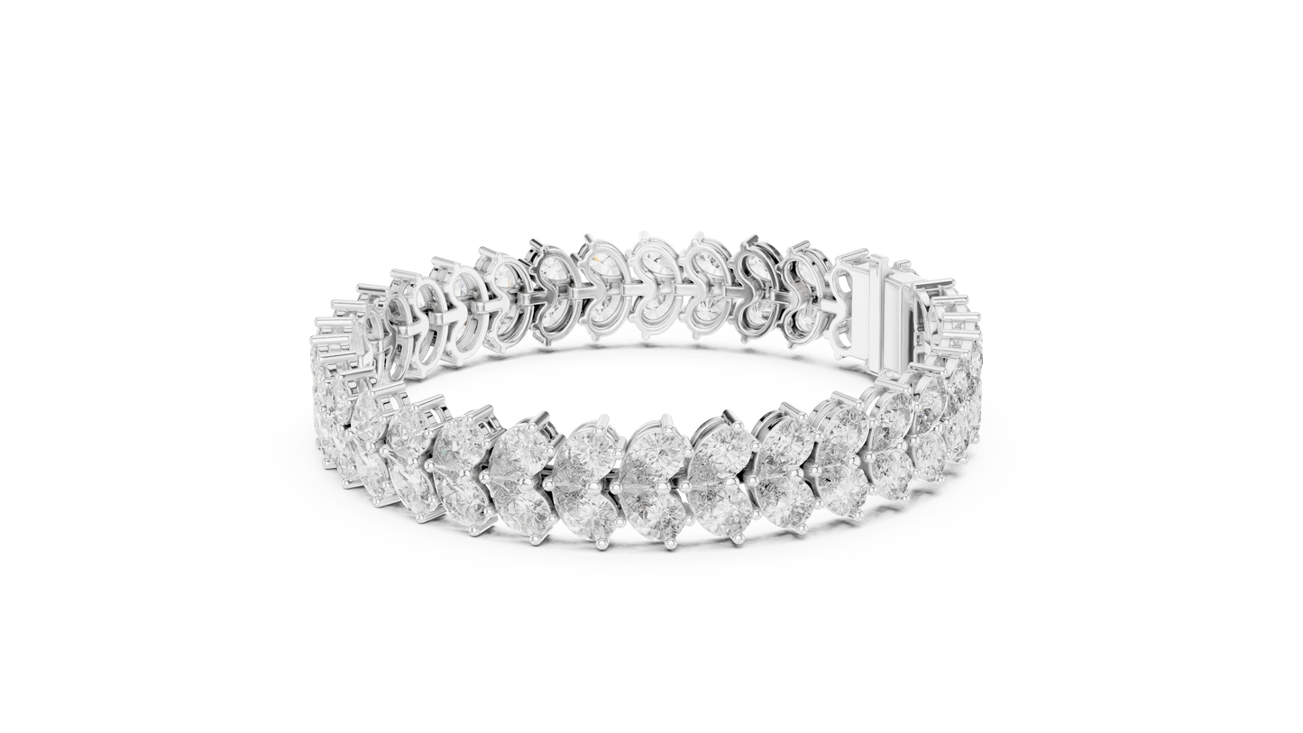 Luxury Pear Cut Diamond Statement Cluster Bracelet for Women