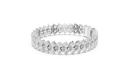 Luxury Pear Cut Diamond Statement Cluster Bracelet for Women