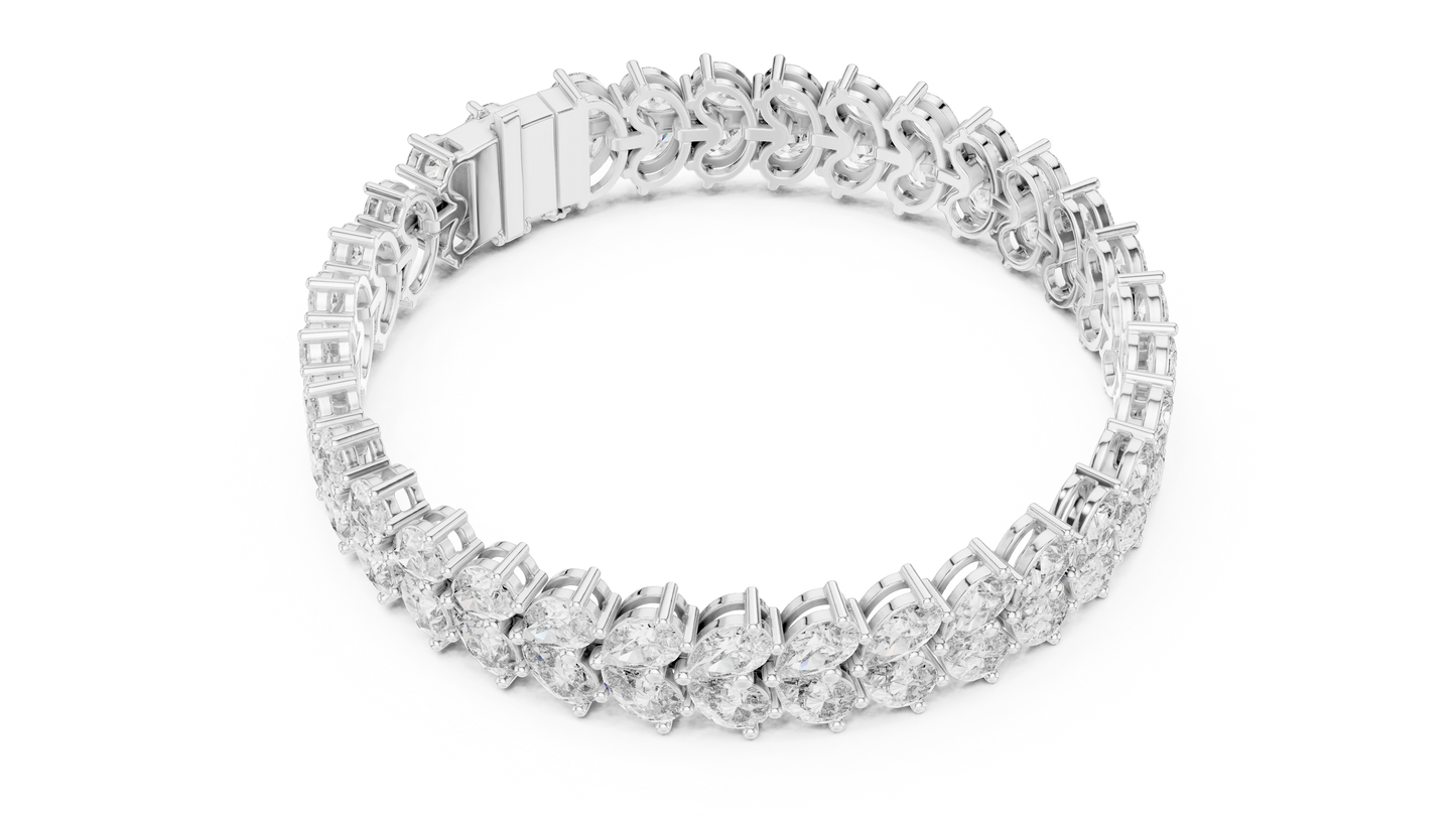 Luxury Pear Cut Diamond Statement Cluster Bracelet for Women