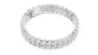 Luxury Pear Cut Diamond Statement Cluster Bracelet for Women