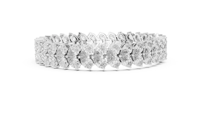 Luxury Pear Cut Diamond Statement Cluster Bracelet for Women