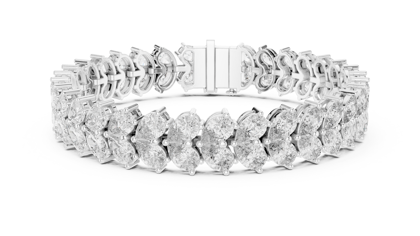 Luxury Pear Cut Diamond Statement Cluster Bracelet for Women