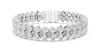 Luxury Pear Cut Diamond Statement Cluster Bracelet for Women