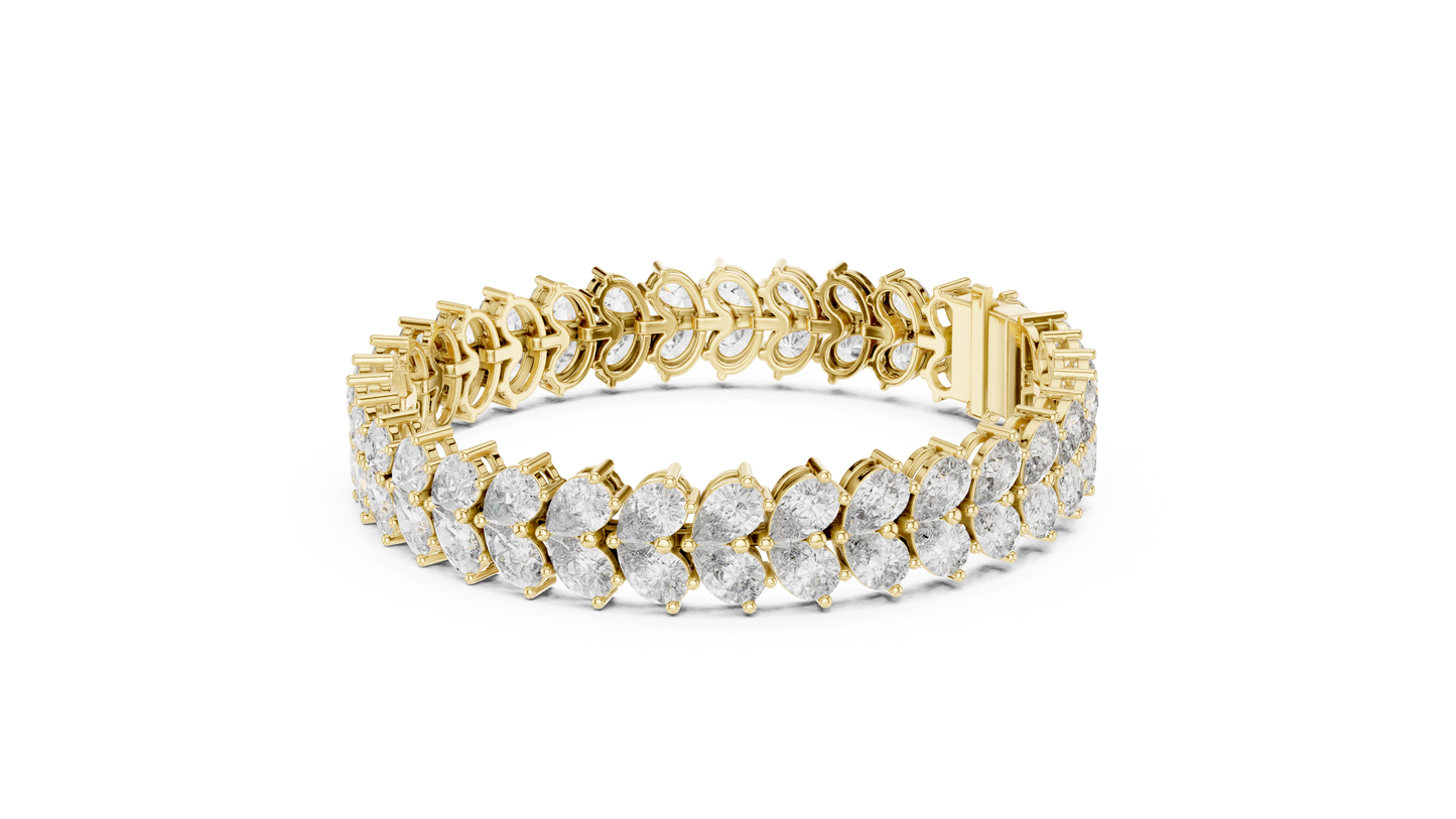 Luxury Pear Cut Diamond Statement Cluster Bracelet for Women