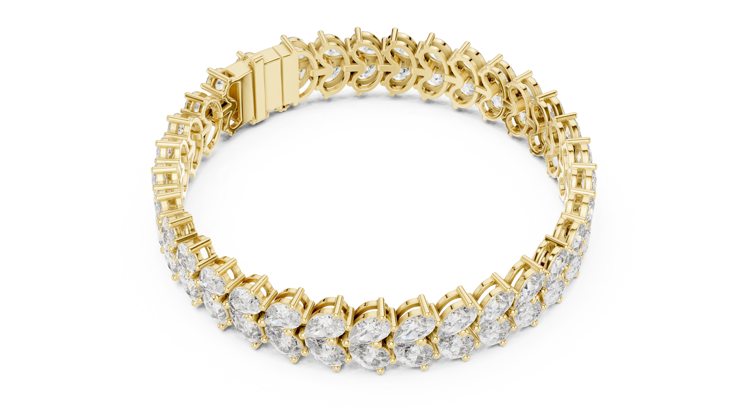 Luxury Pear Cut Diamond Statement Cluster Bracelet for Women