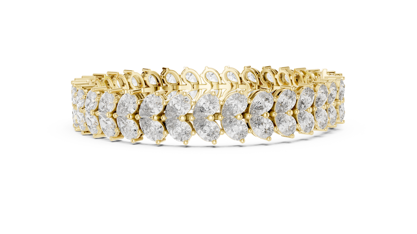 Luxury Pear Cut Diamond Statement Cluster Bracelet for Women