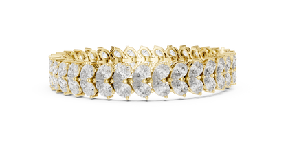 Luxury Pear Cut Diamond Statement Cluster Bracelet for Women