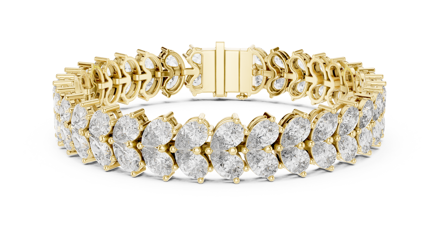 Luxury Pear Cut Diamond Statement Cluster Bracelet for Women