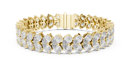 Luxury Pear Cut Diamond Statement Cluster Bracelet for Women