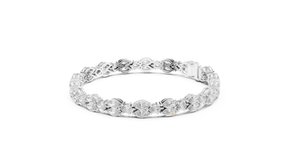 Marquise & Pear Diamond Cluster Tennis Bracelet in 14K Yellow Gold