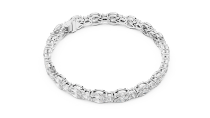 Marquise & Pear Diamond Cluster Tennis Bracelet in 14K Yellow Gold