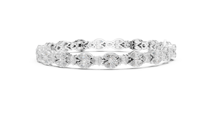 Marquise & Pear Diamond Cluster Tennis Bracelet in 14K Yellow Gold