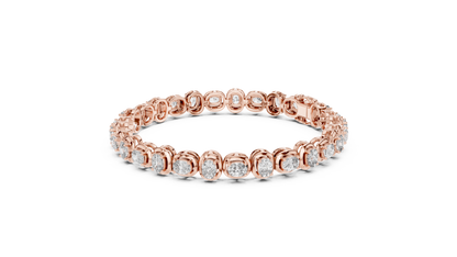Gold Oval Diamond Tennis Bracelet – Bezel Set Luxury
