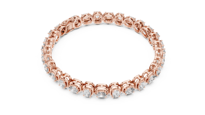 Gold Oval Diamond Tennis Bracelet – Bezel Set Luxury