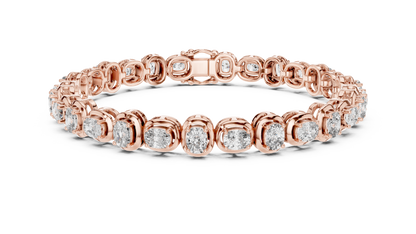 Gold Oval Diamond Tennis Bracelet – Bezel Set Luxury