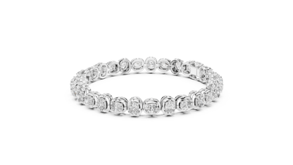 Gold Oval Diamond Tennis Bracelet – Bezel Set Luxury